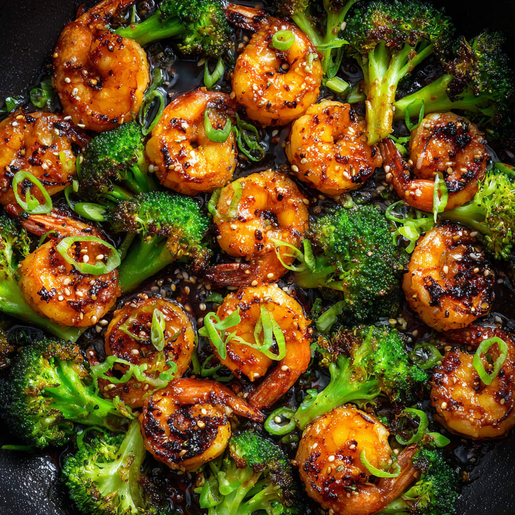 Honey Garlic Butter Shrimp & Broccoli