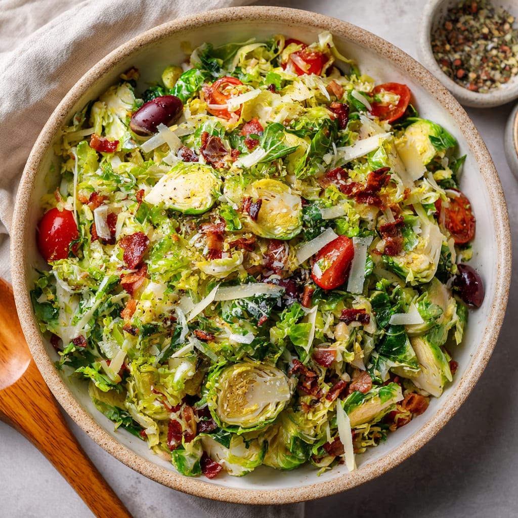 Italian Chopped Brussels Sprouts Salad