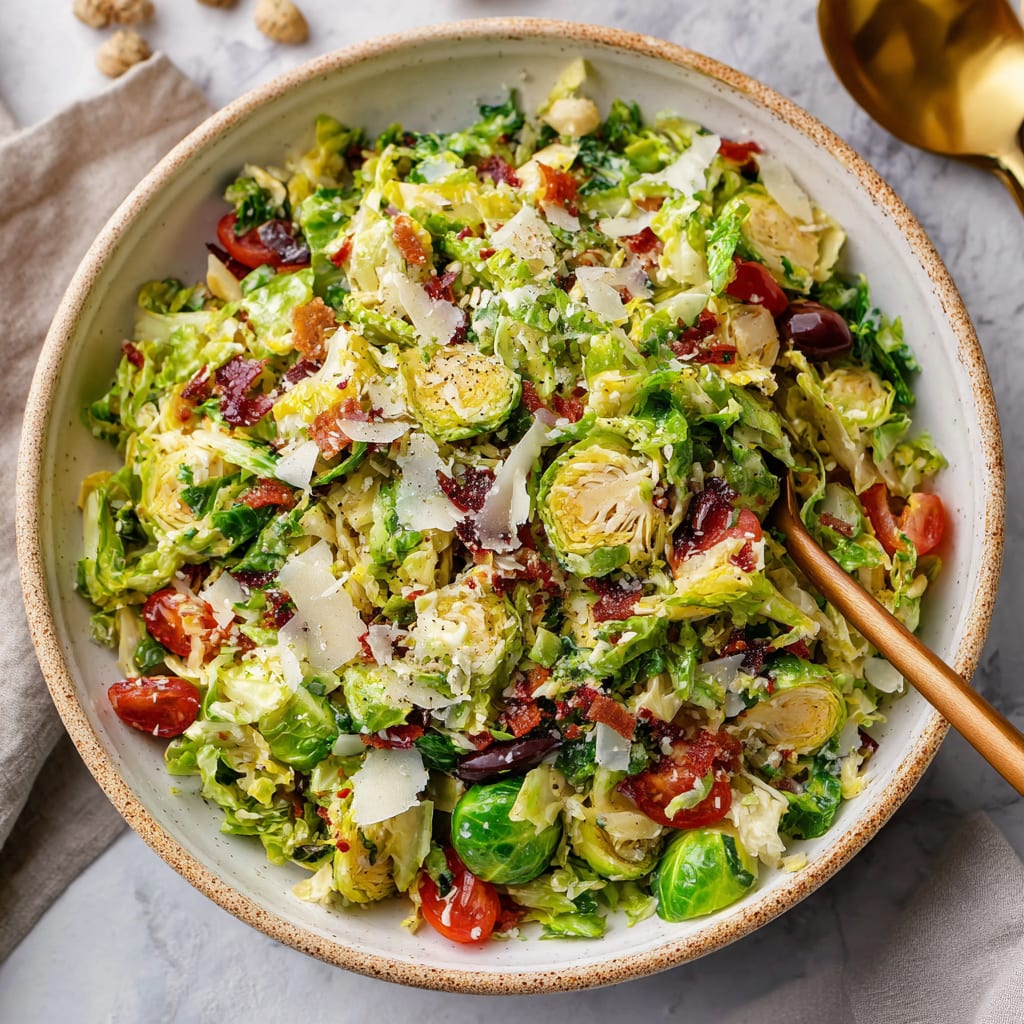 Italian Chopped Brussels Sprouts Salad