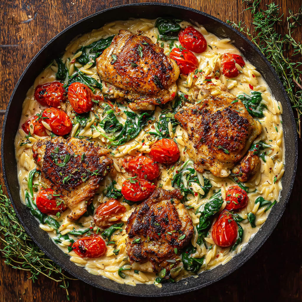 One-Pan Creamy Chicken Orzo