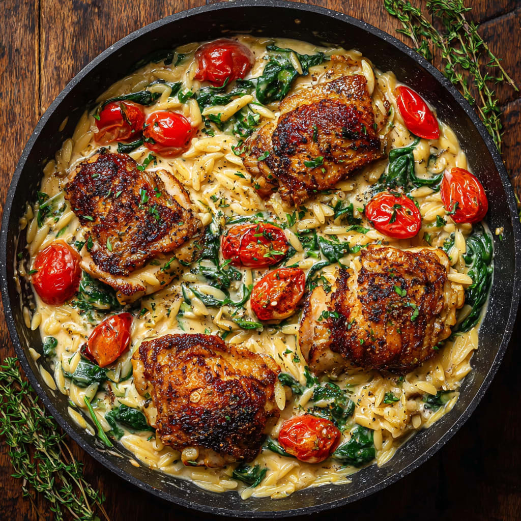 One-Pan Creamy Chicken Orzo