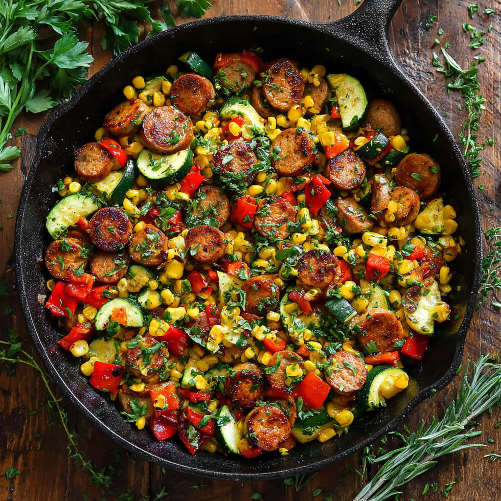 One Pan Sausage and Veggies Skillet