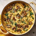 One-Pot Creamy Mushroom and Spinach Orzo