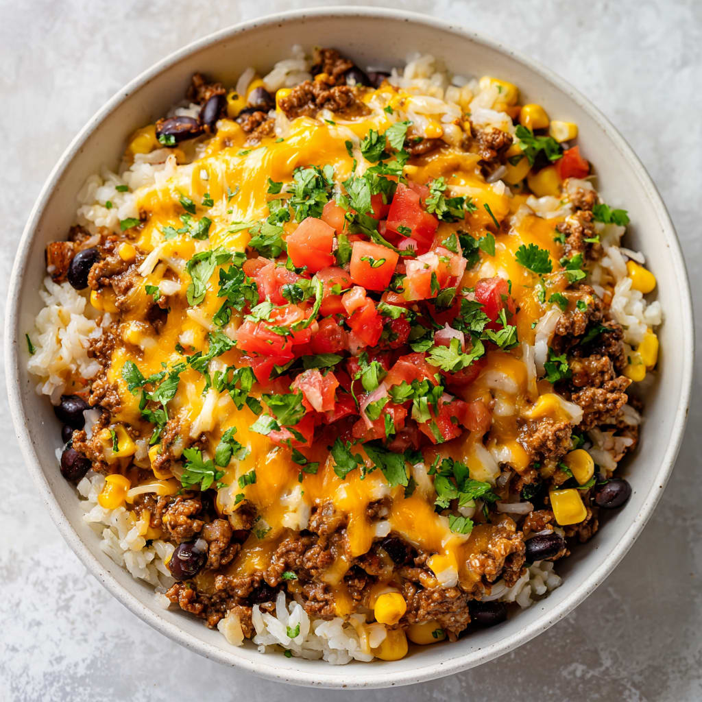 Quick & Hearty Ground Beef Burrito Bowl