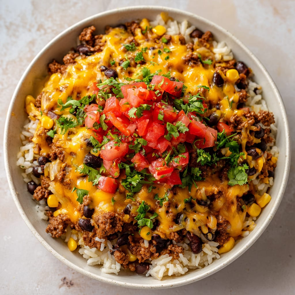 Quick & Hearty Ground Beef Burrito Bowl