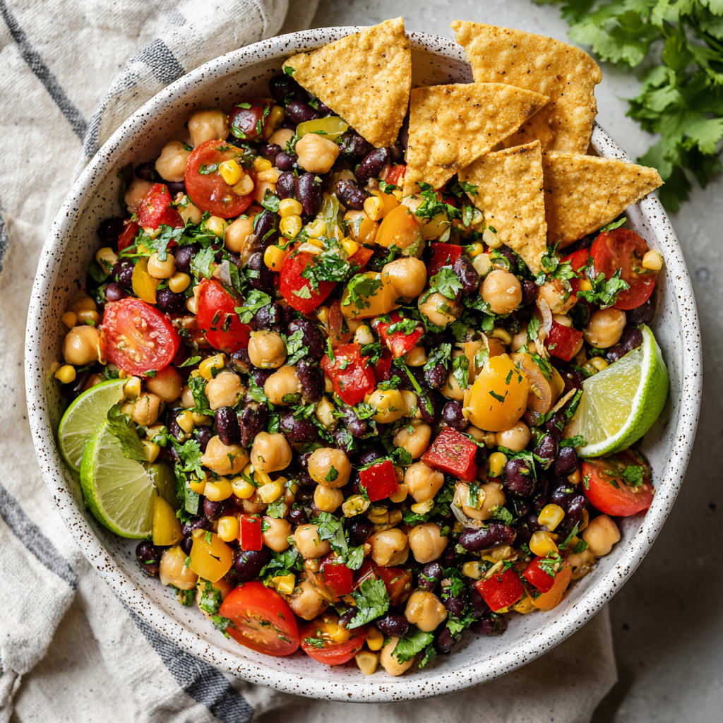 Southwest Chickpea Black Bean Salad