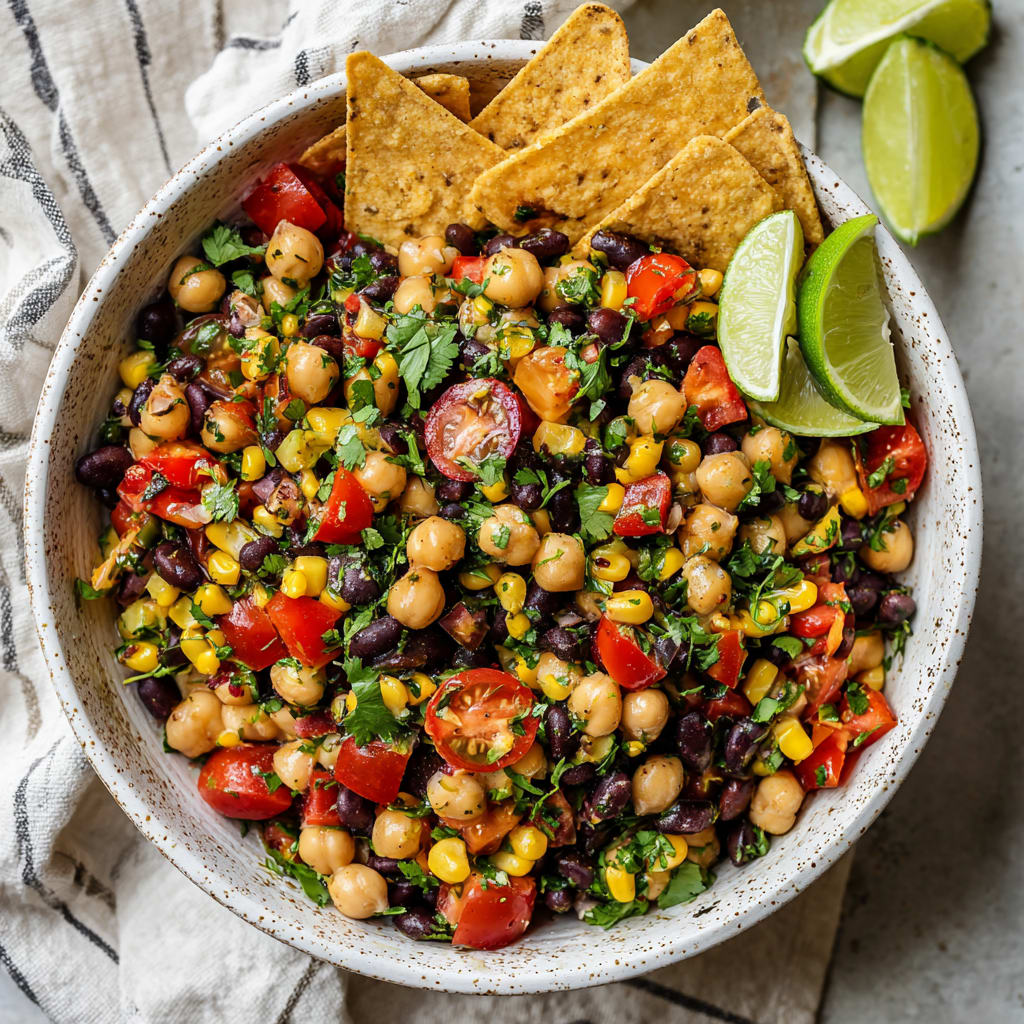 Southwest Chickpea Black Bean Salad