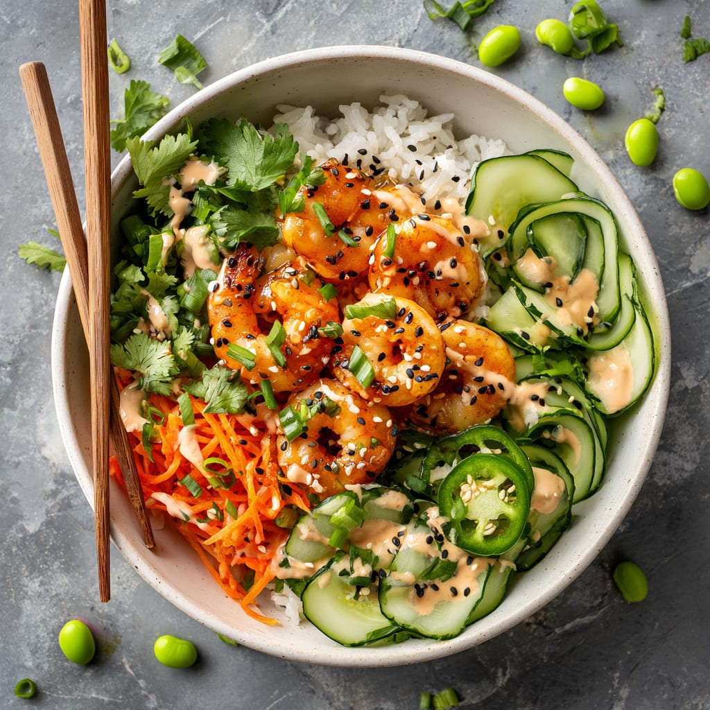 Spicy Shrimp Rice Bowls