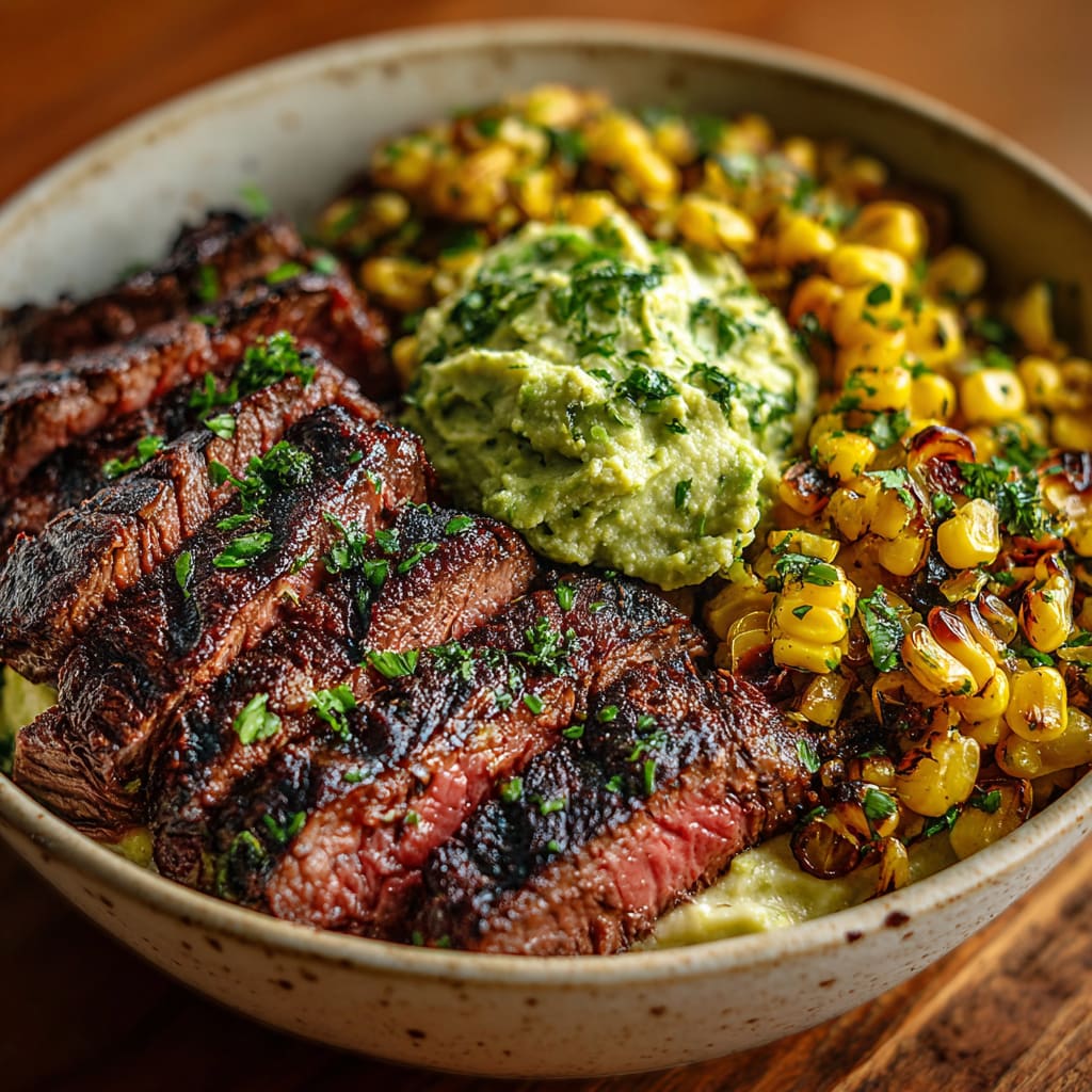 Steak Avocado Corn Bowl