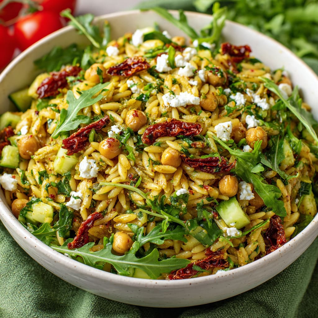 Sundried Tomato Orzo Pesto Salad