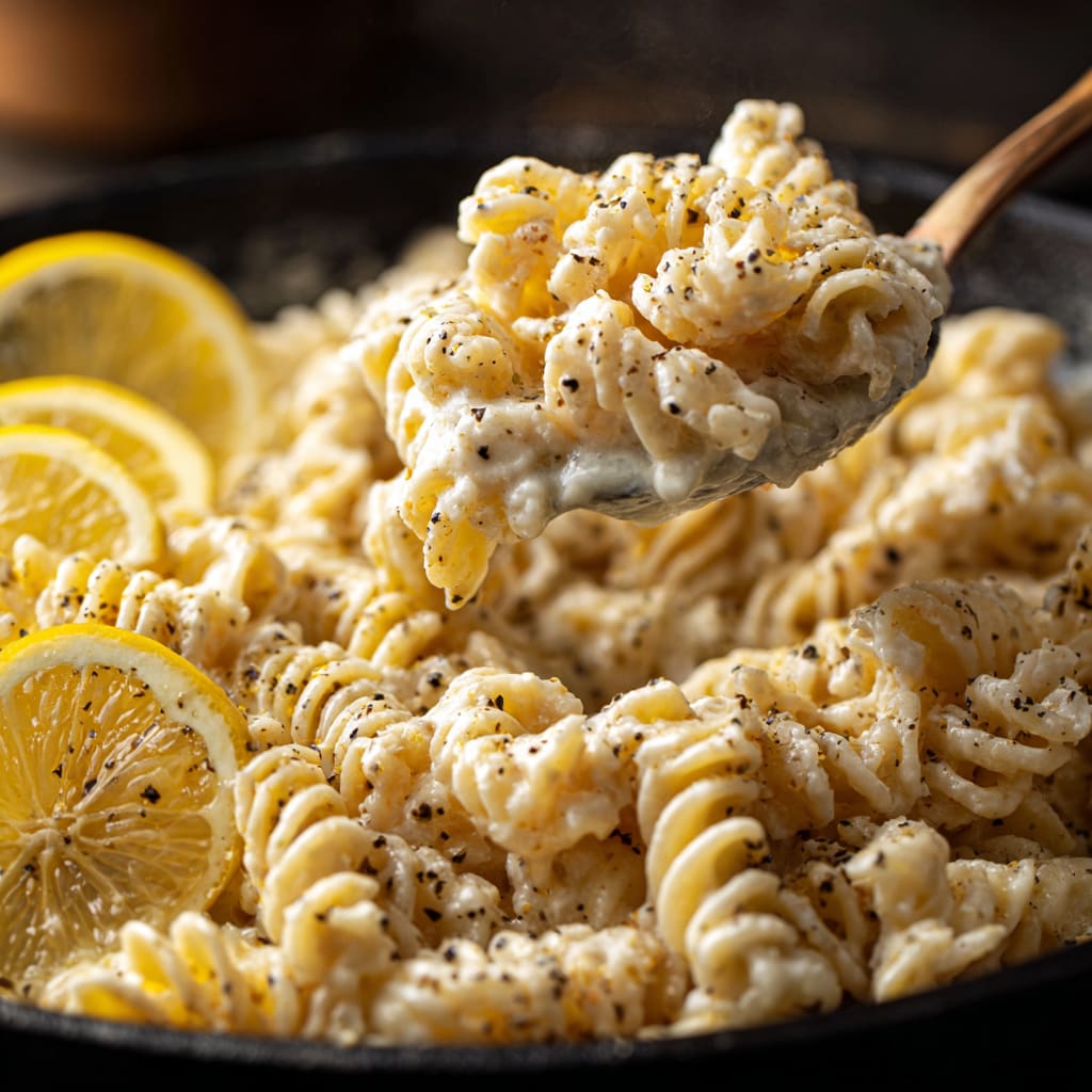 Creamy High Protein Lemon Pepper Pasta