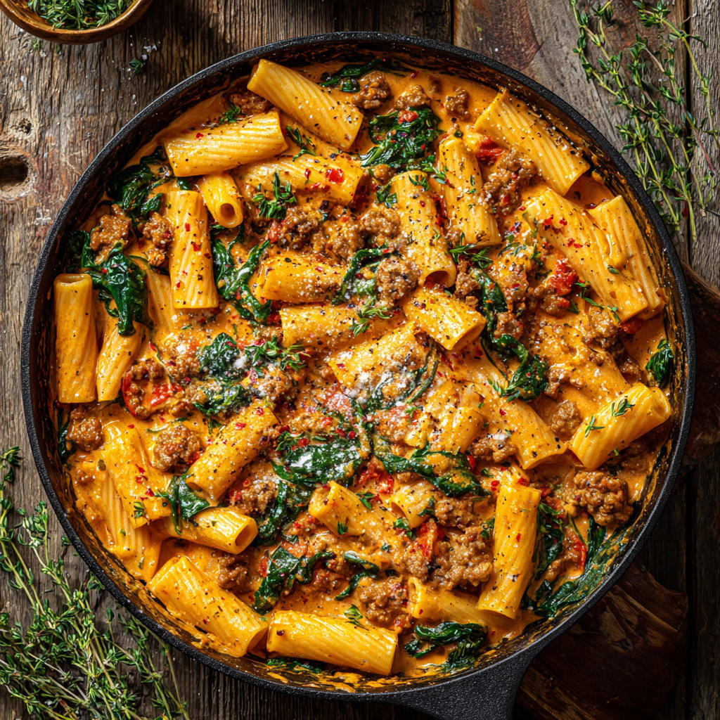 Creamy Sausage Rigatoni