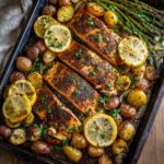 Sheet Pan Lemon Brown Butter Salmon and Potatoes